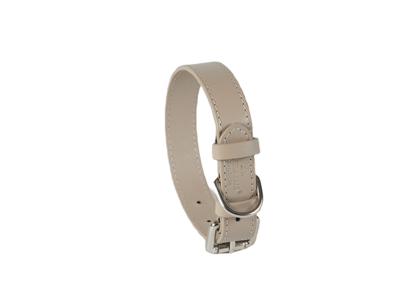 Baker & Bray Sustainable Leather Dog Collar | Ash-Dog Collar-Baker & Bray- Silver Circle Pets