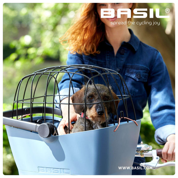 Basil Buddy KF Dog Bike Front Basket-Pet Accessories-Basil- Silver Circle Pets