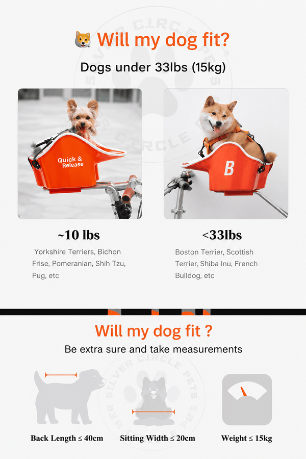 Brook & Breeze Canine Copilot Dog Bike Seat | Fittings Included