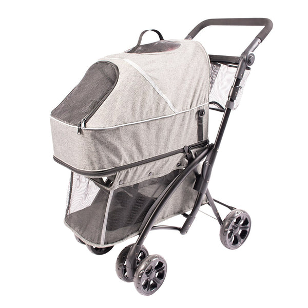 Buddies on the Go! 4-in-1 Pet Travel System Deluxe | 20% Off-Pet Strollers-Buddies on the go!- Silver Circle Pets