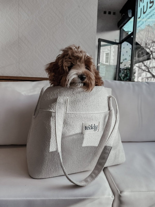 By Teddy Bouclé Pet Carrier | 2-in-1-Pet Carrier-By Teddy- Silver Circle Pets