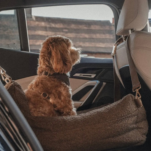 By Teddy The Bouclé Dog Car Seat-Dog Car Seat-By Teddy- Silver Circle Pets