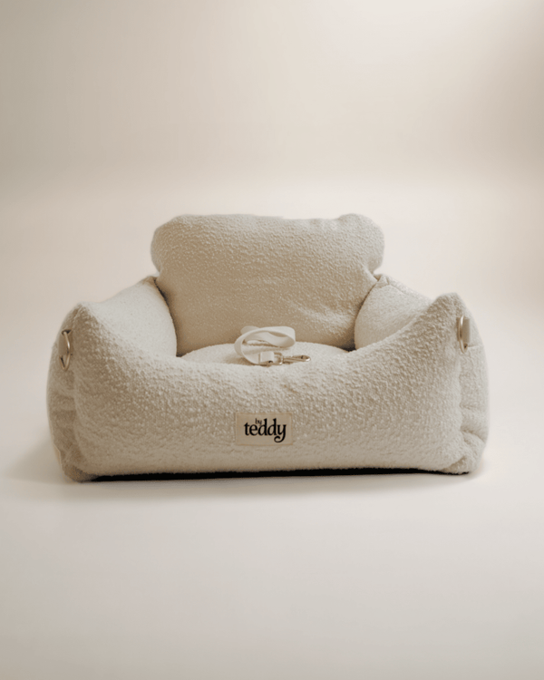 By Teddy The Bouclé Dog Car Seat-Dog Car Seat-By Teddy- Silver Circle Pets