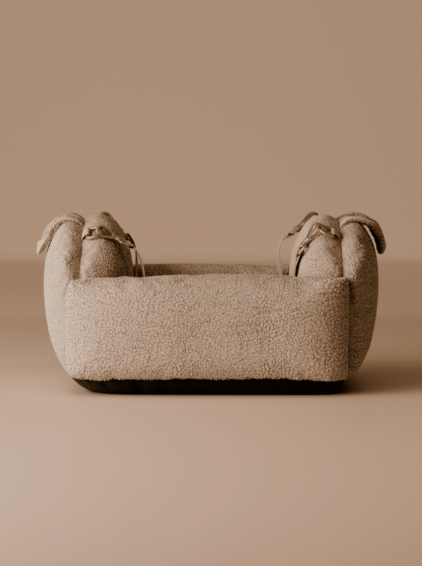 By Teddy The Cosy Dog Car Seat | Vegan Sherpa Fabric-Dog Car Seat-By Teddy- Silver Circle Pets