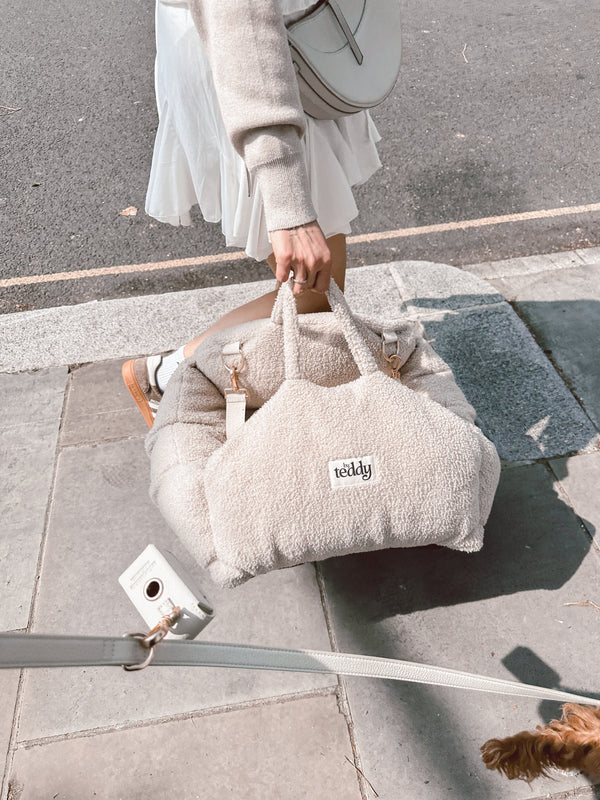 By Teddy The Cosy Dog Car Seat | Vegan Sherpa Fabric-Dog Car Seat-By Teddy- Silver Circle Pets