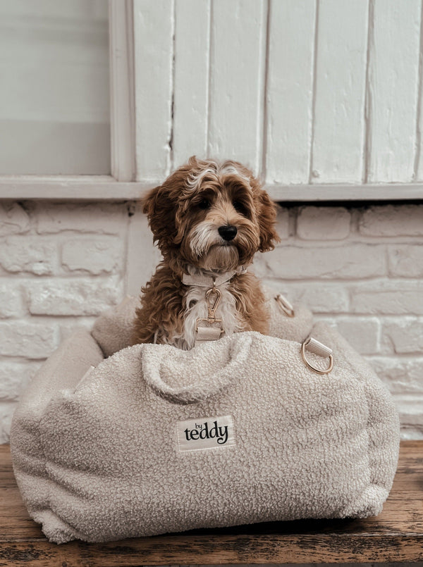 By Teddy The Cosy Dog Car Seat | Vegan Sherpa Fabric-Dog Car Seat-By Teddy- Silver Circle Pets