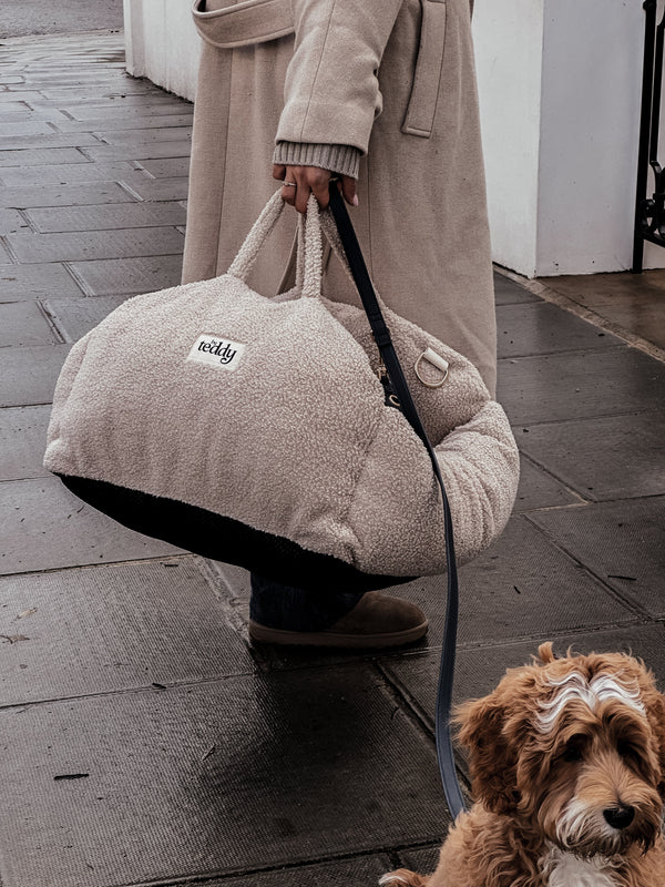 By Teddy The Cosy Dog Car Seat | Vegan Sherpa Fabric-Dog Car Seat-By Teddy- Silver Circle Pets
