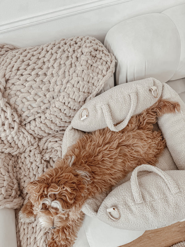 By Teddy The Cosy Dog Car Seat | Vegan Sherpa Fabric-Dog Car Seat-By Teddy- Silver Circle Pets