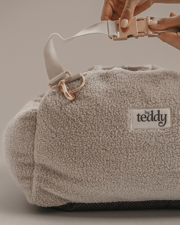 By Teddy The Cosy Dog Car Seat | Vegan Sherpa Fabric-Dog Car Seat-By Teddy- Silver Circle Pets