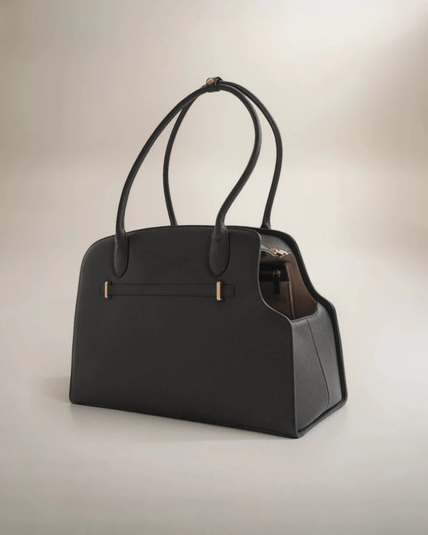 By Teddy The Studio Pet Carrier | Premium Vegan Leather Dog Carrier-Pet Carrier-By Teddy- Silver Circle Pets