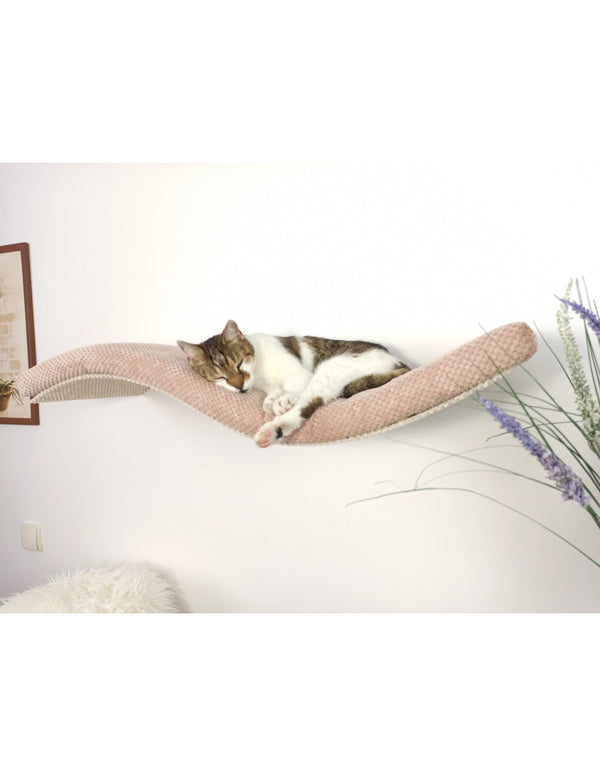 Cat's Atelier Metal Base Cat Wall Shelf | WAVE 95 cm Unymmetrical Left