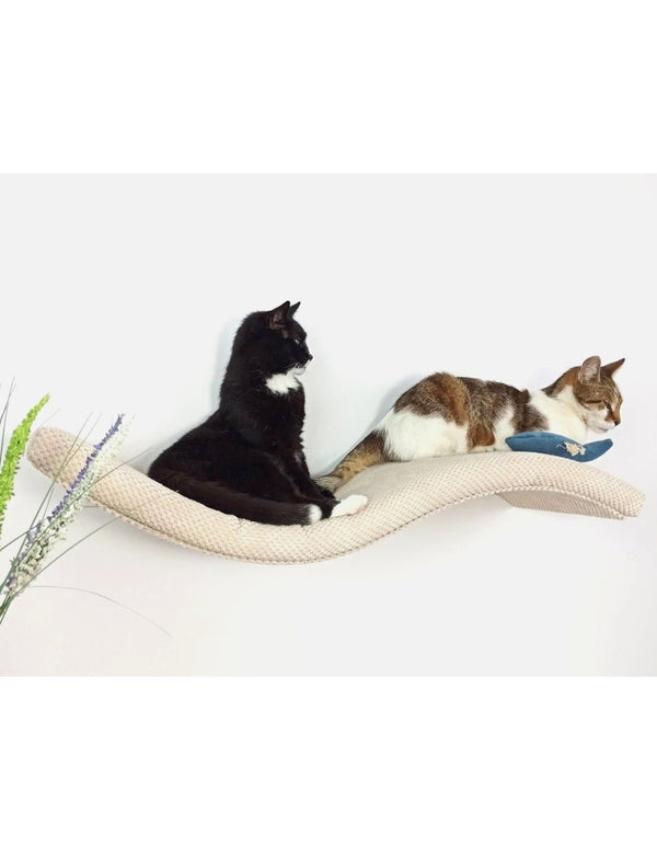 Cat's Atelier Cat Shelf | Playful Curve Left 95 cm-Cat Shelf-Cat's Atelier- Silver Circle Pets
