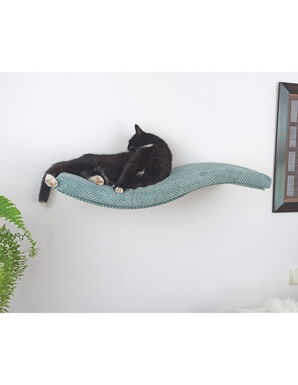 Cat's Atelier Cat Wall Shelf | Playful Curve Left 75 cm-Cat Shelf-Cat's Atelier- Silver Circle Pets