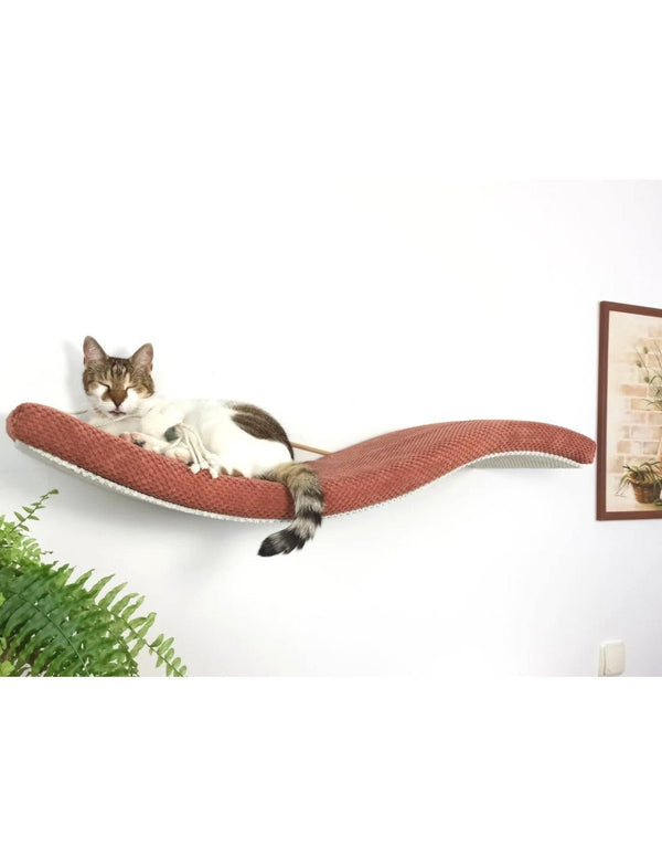 Cat's Atelier Cat Wall Shelf | Playful Curve Left 75 cm-Cat Shelf-Cat's Atelier- Silver Circle Pets