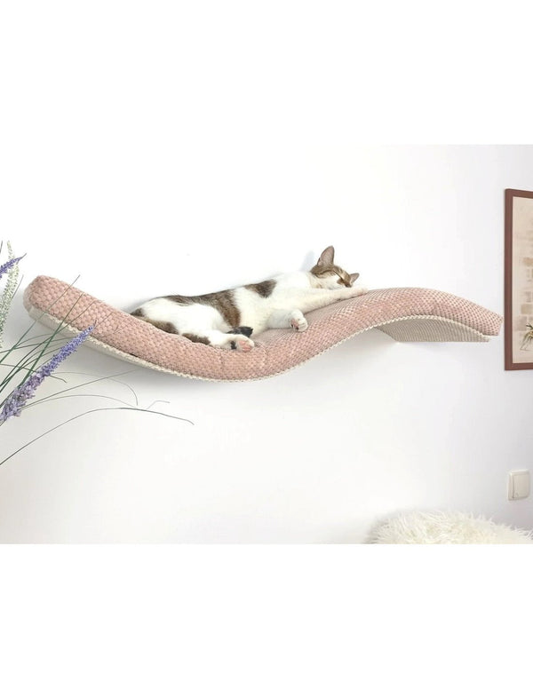 Cat's Atelier Cat Wall Shelf | Playful Curve Left 75 cm-Cat Shelf-Cat's Atelier- Silver Circle Pets