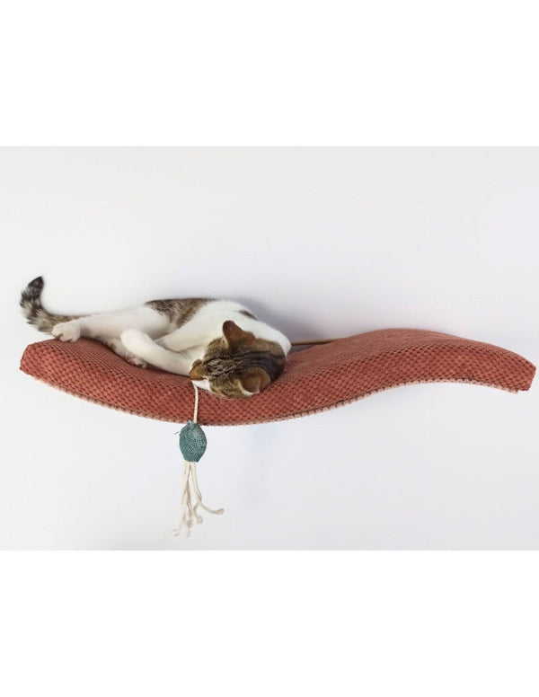 Cat's Atelier Cat Wall Shelf | Playful Curve Left 75 cm-Cat Shelf-Cat's Atelier- Silver Circle Pets