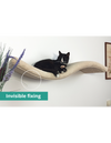 Cat's Atelier Cat Wall Shelf | Playful Curve Left 75 cm-Cat Shelf-Cat's Atelier- Silver Circle Pets