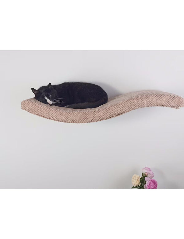 Cat's Atelier Cat Wall Shelf | Playful Curve Left 75 cm-Cat Shelf-Cat's Atelier- Silver Circle Pets