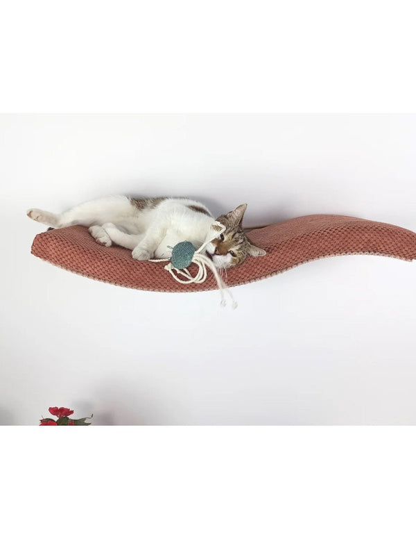 Cat's Atelier Cat Wall Shelf | Playful Curve Left 75 cm-Cat Shelf-Cat's Atelier- Silver Circle Pets