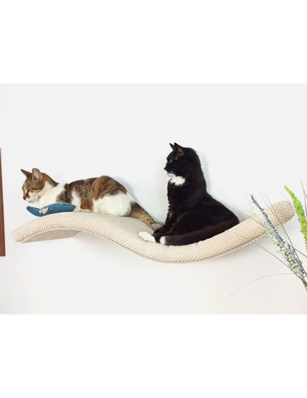 Cat's Atelier Cat Wall Shelf | The Playful Curve Right 95 cm-Cat Shelf-Cat's Atelier- Silver Circle Pets