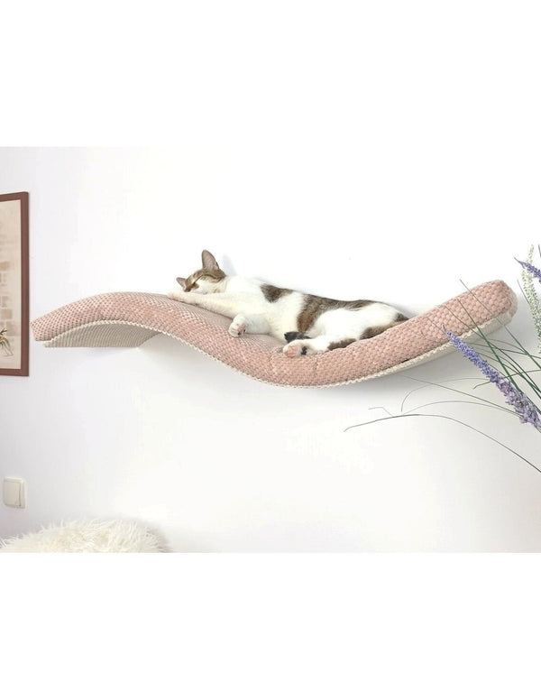 Cat's Atelier Cat Wall Shelf | The Playful Curve Right 95 cm-Cat Shelf-Cat's Atelier- Silver Circle Pets