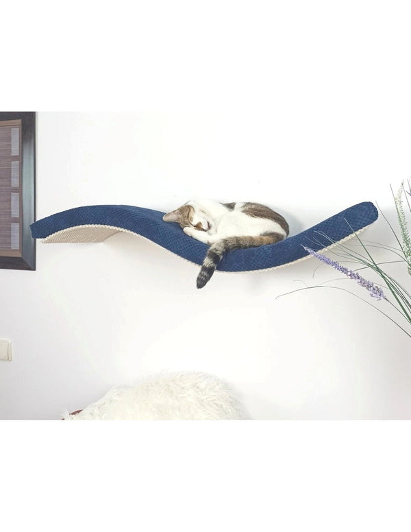 Cat's Atelier Cat Wall Shelf | The Playful Curve Right 95 cm-Cat Shelf-Cat's Atelier- Silver Circle Pets