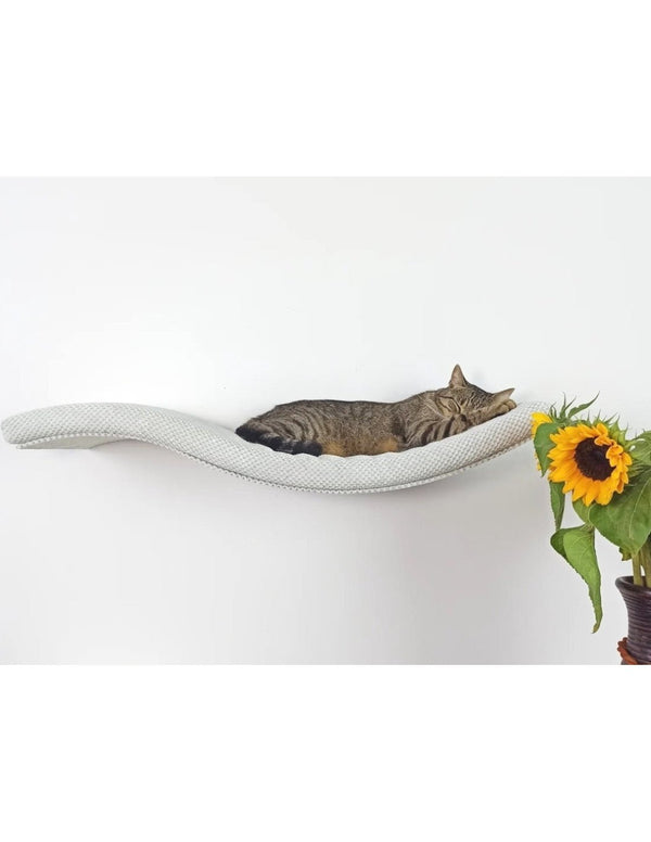Cat's Atelier Cat Wall Shelf | The Playful Curve Right 95 cm-Cat Shelf-Cat's Atelier- Silver Circle Pets