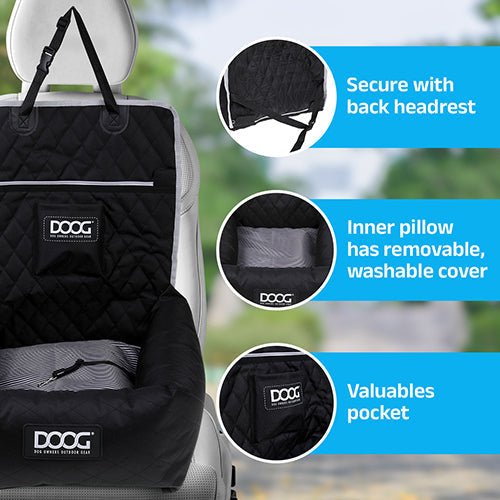 DOOG Dog Car Seat - Small to Medium | 2-in-1 Functionality-Dog Car Seat-DOOG- Silver Circle Pets