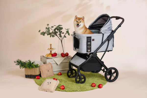 FikaGO Agile 2 Pet Stroller | Auto One-Second Fold-Pet Strollers-FikaGo- Silver Circle Pets