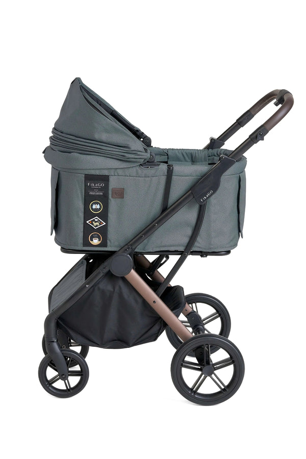FikaGO Agile 2 Pet Stroller | Auto One-Second Fold-Pet Strollers-FikaGo- Silver Circle Pets