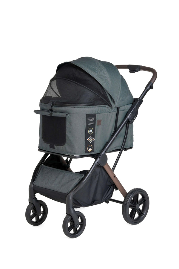 FikaGO Agile 2 Pet Stroller | Auto One-Second Fold-Pet Strollers-FikaGo- Silver Circle Pets