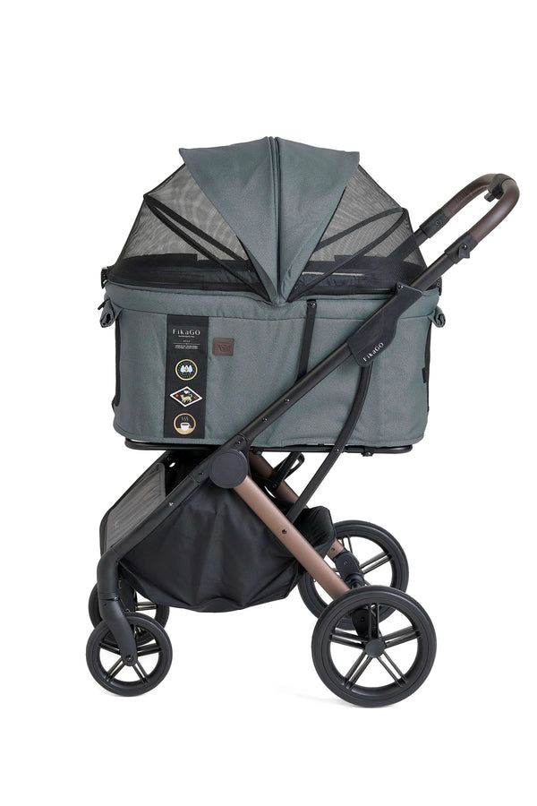 FikaGO Agile 2 Pet Stroller | Auto One-Second Fold-Pet Strollers-FikaGo- Silver Circle Pets