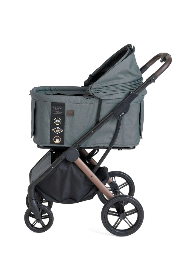 FikaGO Agile 2 Pet Stroller | Auto One-Second Fold-Pet Strollers-FikaGo- Silver Circle Pets