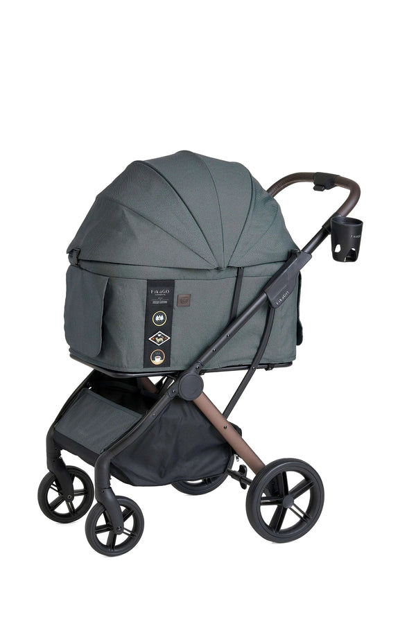 FikaGO Agile 2 Pet Stroller | Auto One-Second Fold-Pet Strollers-FikaGo- Silver Circle Pets