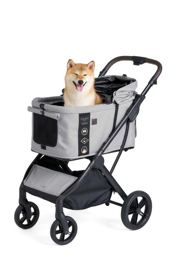 FikaGO Agile 2 Pet Stroller | Auto One-Second Fold-Pet Strollers-FikaGo- Silver Circle Pets