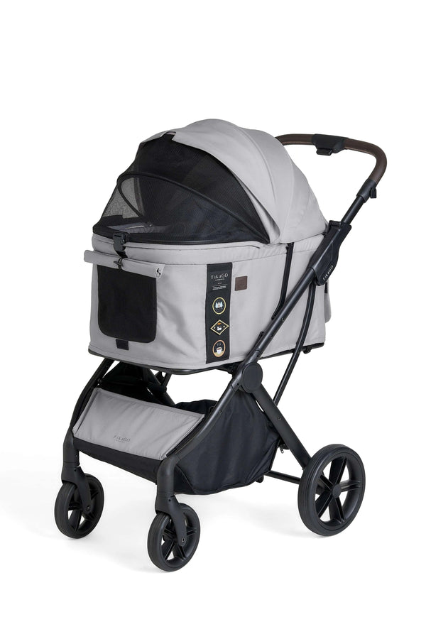 FikaGO Agile 2 Pet Stroller | Auto One-Second Fold-Pet Strollers-FikaGo- Silver Circle Pets