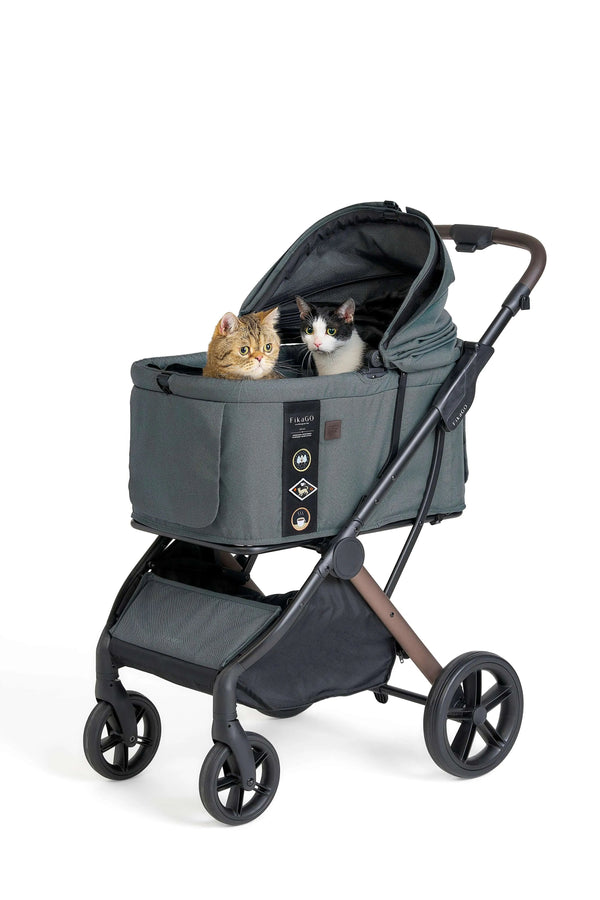 FikaGO Agile 2 Pet Stroller | Auto One-Second Fold-Pet Strollers-FikaGo- Silver Circle Pets