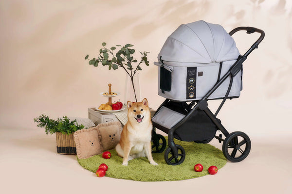 FikaGO Agile 2 Pet Stroller | Auto One-Second Fold-Pet Strollers-FikaGo- Silver Circle Pets