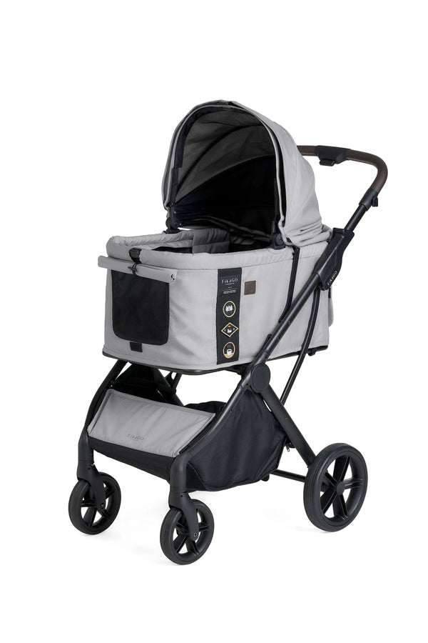 FikaGO Agile 2 Pet Stroller | Auto One-Second Fold-Pet Strollers-FikaGo- Silver Circle Pets