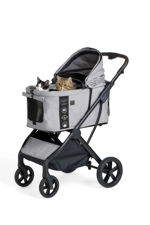 FikaGO Agile 2 Pet Stroller | Auto One-Second Fold-Pet Strollers-FikaGo- Silver Circle Pets