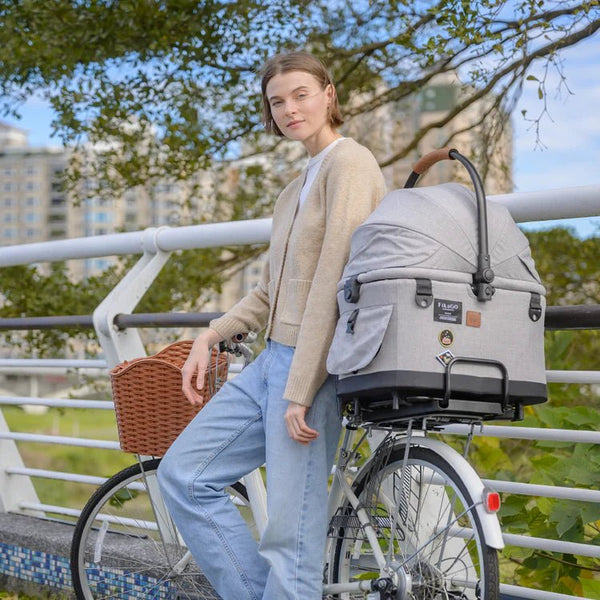 FikaGO Flytta Plus Bike Link | Rear Rack Bicycle Attachment-Dog Bike Basket Mounting Kit-FikaGo- Silver Circle Pets