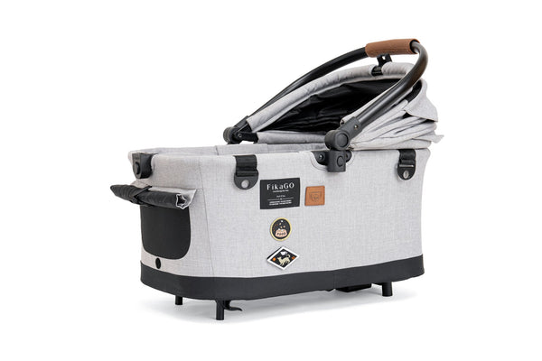 FikaGO Flytta Plus Detachable Pet Stroller | 3-in-1 Pet Travel System-Pet Strollers-FikaGo- Silver Circle Pets