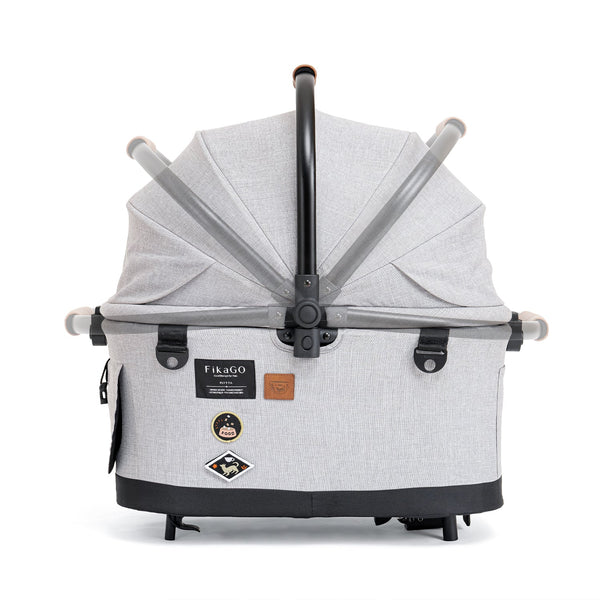 FikaGO Flytta Plus Detachable Pet Stroller | 3-in-1 Pet Travel System-Pet Strollers-FikaGo- Silver Circle Pets