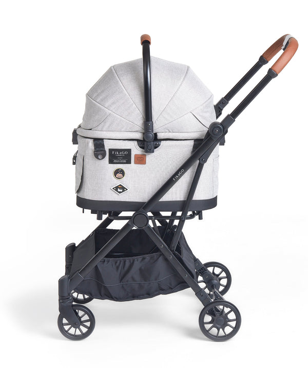 FikaGO Flytta Plus Detachable Pet Stroller | 3-in-1 Pet Travel System-Pet Strollers-FikaGo- Silver Circle Pets