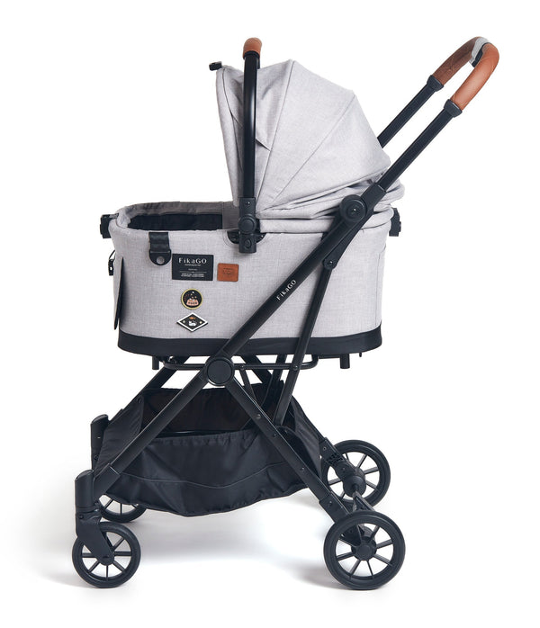 FikaGO Flytta Plus Detachable Pet Stroller | 3-in-1 Pet Travel System-Pet Strollers-FikaGo- Silver Circle Pets
