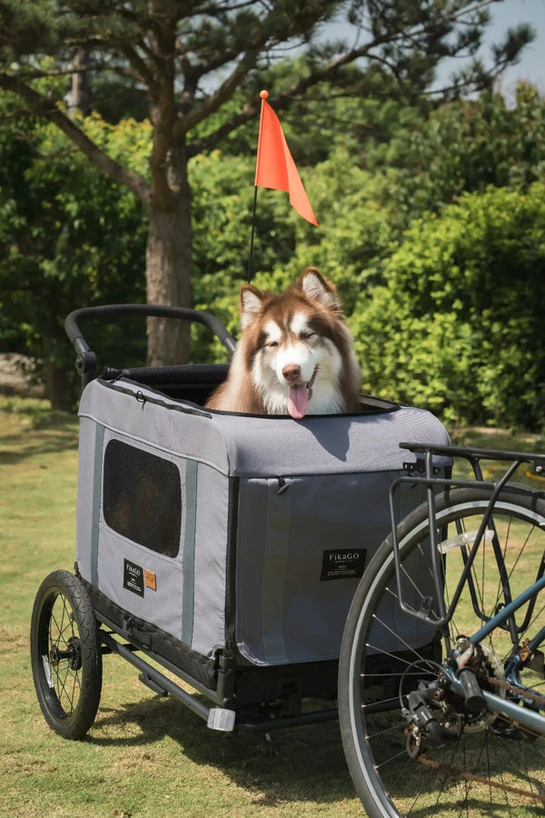 FikaGO King + Queen Pet Wagon | 3-in-1 Wagon & Multi-Size Kennel & Bike Trailer-Pet Trailer-FikaGo- Silver Circle Pets