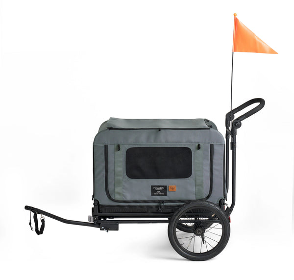 FikaGO King + Queen Pet Wagon | 3-in-1 Wagon & Multi-Size Kennel & Bike Trailer-Pet Trailer-FikaGo- Silver Circle Pets