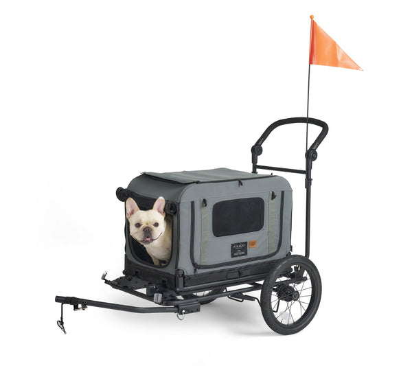FikaGO King + Queen Pet Wagon | 3-in-1 Wagon & Multi-Size Kennel & Bike Trailer-Pet Trailer-FikaGo- Silver Circle Pets