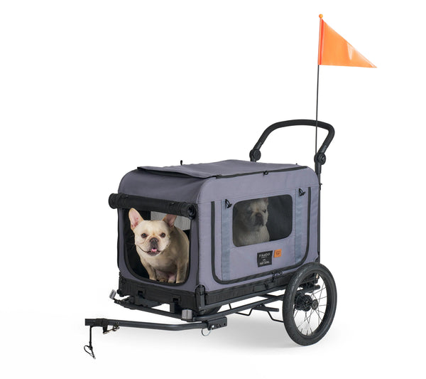 FikaGO King + Queen Pet Wagon | 3-in-1 Wagon & Multi-Size Kennel & Bike Trailer-Pet Trailer-FikaGo- Silver Circle Pets