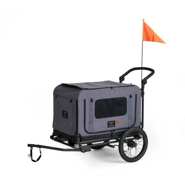 FikaGO King + Queen Pet Wagon | 3-in-1 Wagon & Multi-Size Kennel & Bike Trailer-Pet Trailer-FikaGo- Silver Circle Pets